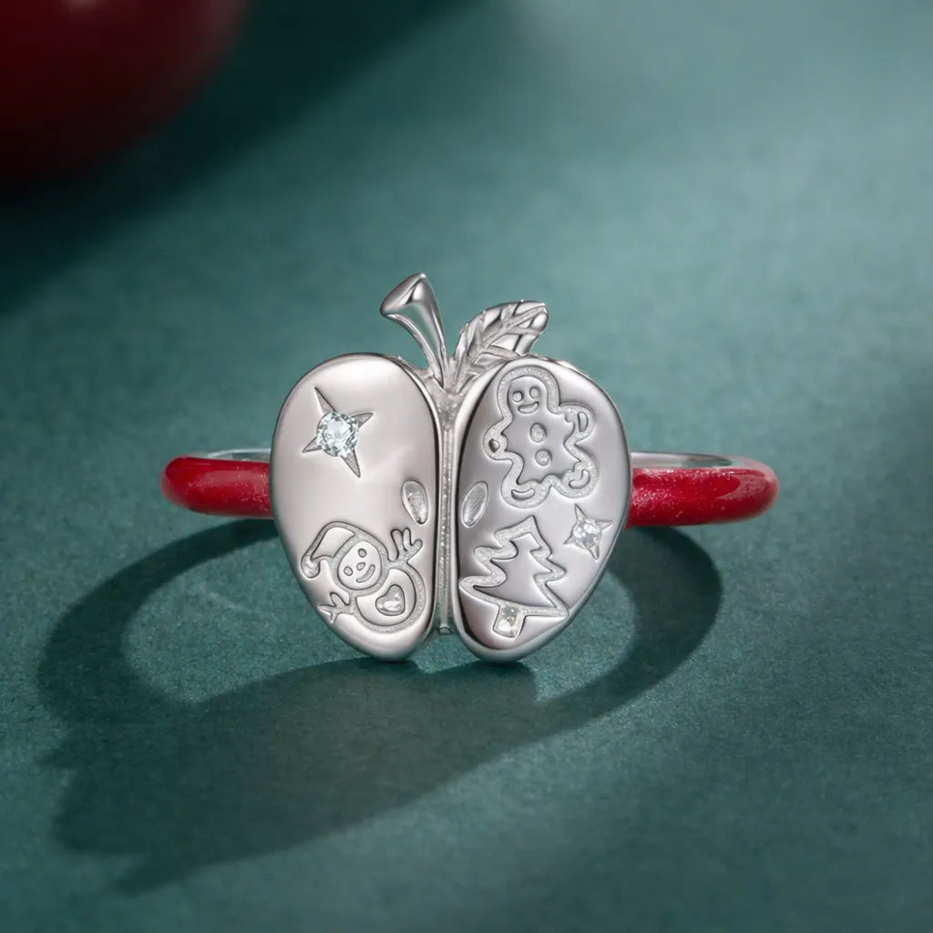 Christmas Apple Ring in 925 Sterling Silver Secondary image