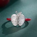 Christmas Apple Ring in 925 Sterling Silver