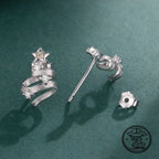 Christmas Tree Earrings 925 Sterling Silver Star Top