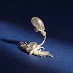 Flying Bird Clip-On Earrings in 925 Sterling Silver
