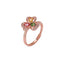 Clover Ring in 925 Sterling Silver with Tourmaline and 18K Rose Gold Plating