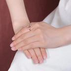Clover Ring in 925 Sterling Silver with Tourmaline and 18K Rose Gold Plating