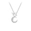Crescent Moon Necklace 925 Sterling Silver Front Toggle Clasp