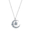 Crescent Moon Necklace 925 Sterling Silver 0.50 Ct Moissanite