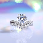 Crown Ring 925 Sterling Silver 2 Carat Moissanite Statement Ring