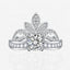 Crown Ring 925 Sterling Silver Cubic Zirconia Three Leaf Top Detail