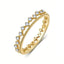 Crown Ring 925 Sterling Silver Cubic Zirconia Beaded Edge Design