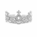 Crown Ring 925 Sterling Silver Cubic Zirconia Lace Inspired Detail