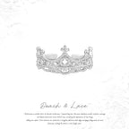 Crown Ring 925 Sterling Silver Cubic Zirconia Lace Inspired Detail