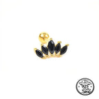Crown Stud Earrings 925 Sterling Silver with Cubic Zirconia for Cartilage