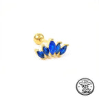 Crown Stud Earrings 925 Sterling Silver with Cubic Zirconia for Cartilage