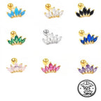 Crown Stud Earrings 925 Sterling Silver with Cubic Zirconia for Cartilage