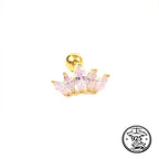 Crown Stud Earrings 925 Sterling Silver with Cubic Zirconia for Cartilage