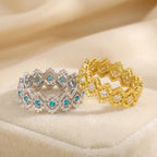 Tiara Ring 925 Sterling Silver Cubic Zirconia Openwork Crown Band