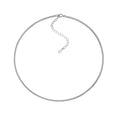 Cubic Zirconia Tennis Necklace 925 Sterling Silver Short Adjustable Chain