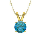 925 Sterling Silver Birthstone Solitaire Pendant Necklace for Women with Cubic Zirconia