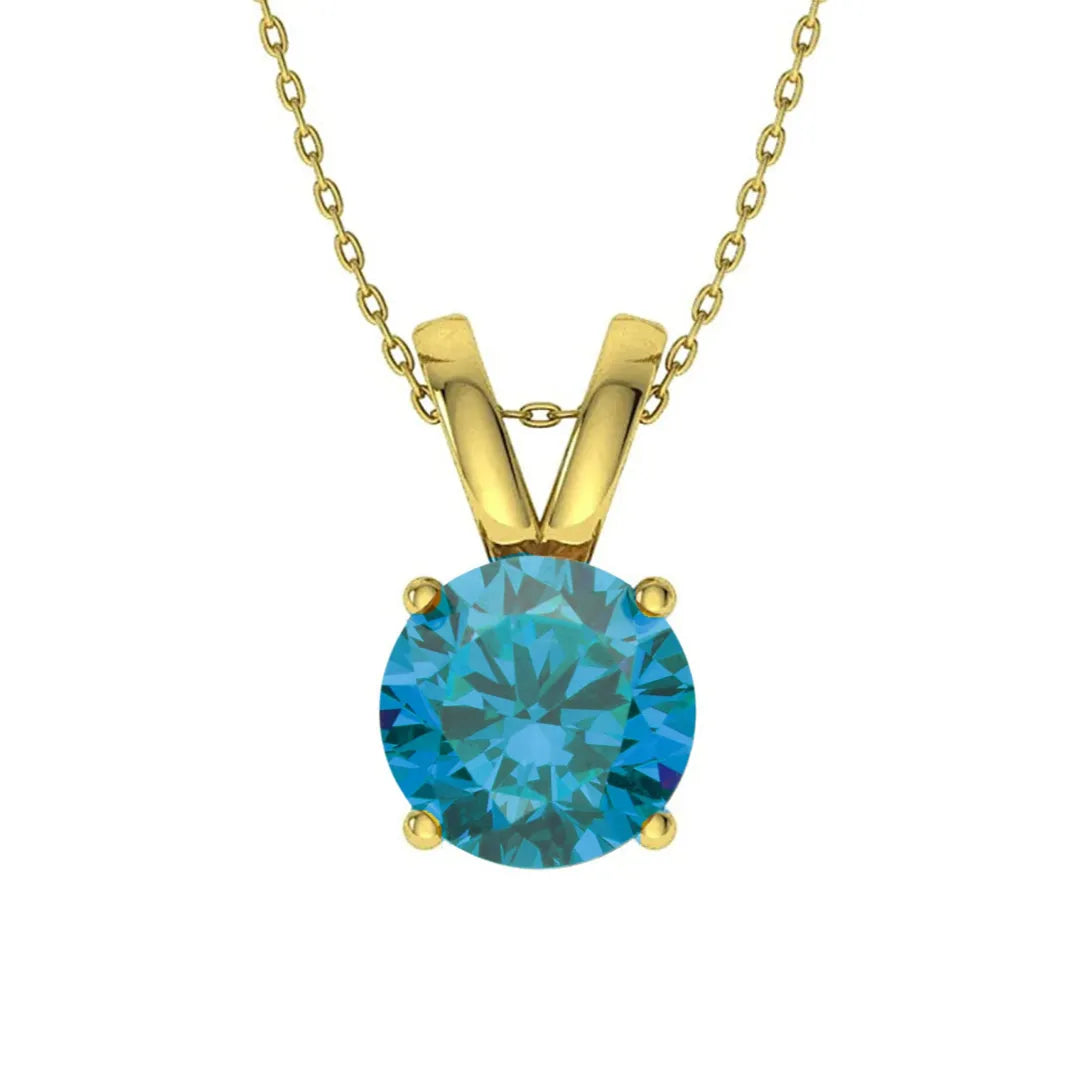 925 Sterling Silver Birthstone Solitaire Pendant Necklace for Women with Cubic Zirconia