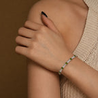 Gemstone Bangle Bracelet 925 Sterling Silver Five Stone Design