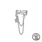 Ear Cuff with Chain 925 Sterling Silver Honey Word