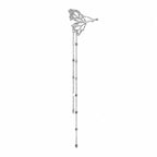 Ear Cuff With Chain 925 Sterling Silver Openwork Butterfly