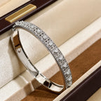 Engraved Bangle Bracelet 925 Sterling Silver Cubic Zirconia Italian Inspired Pattern