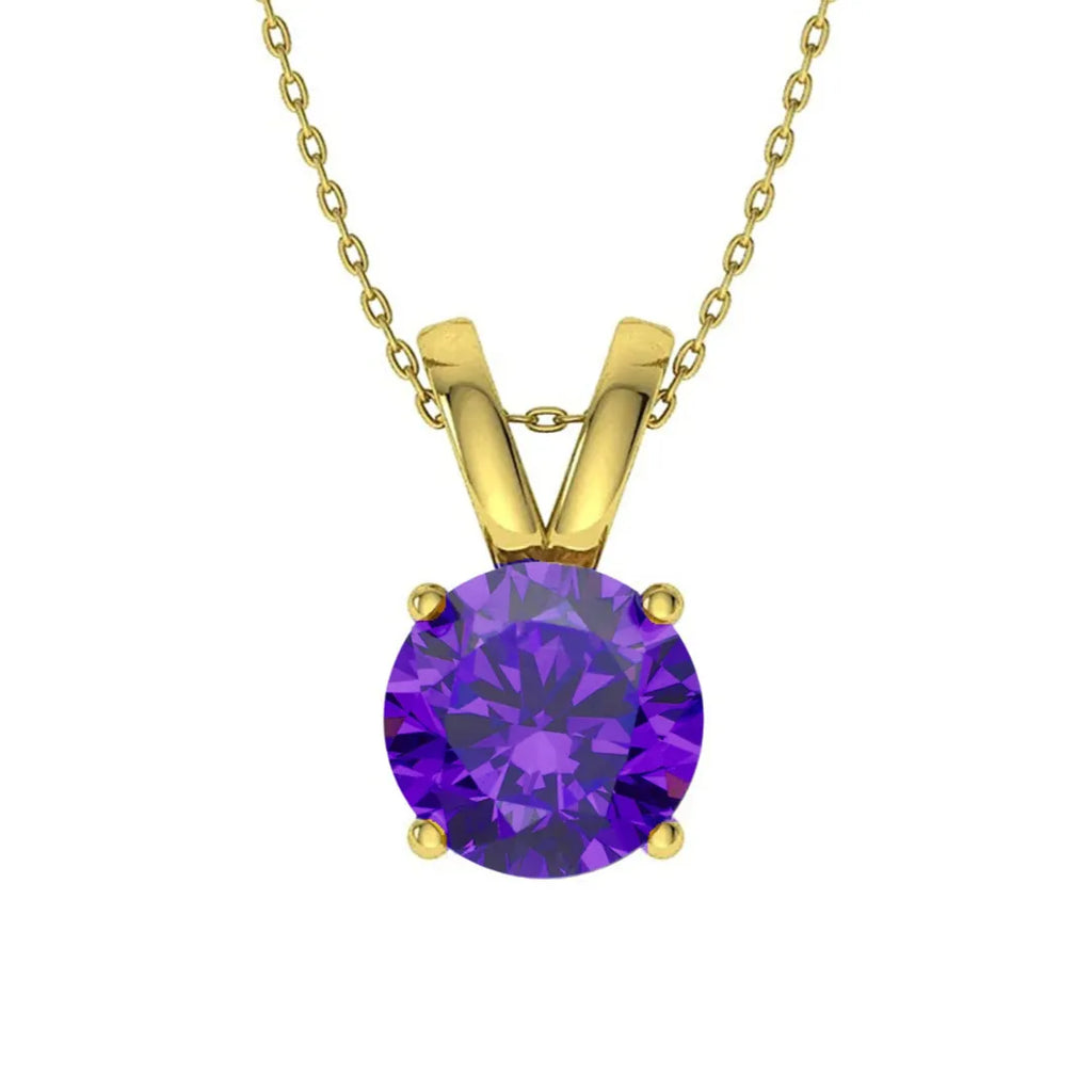 925 Sterling Silver Birthstone Solitaire Pendant Necklace for Women with Cubic Zirconia