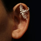 Flying Bird Clip-On Earrings in 925 Sterling Silver