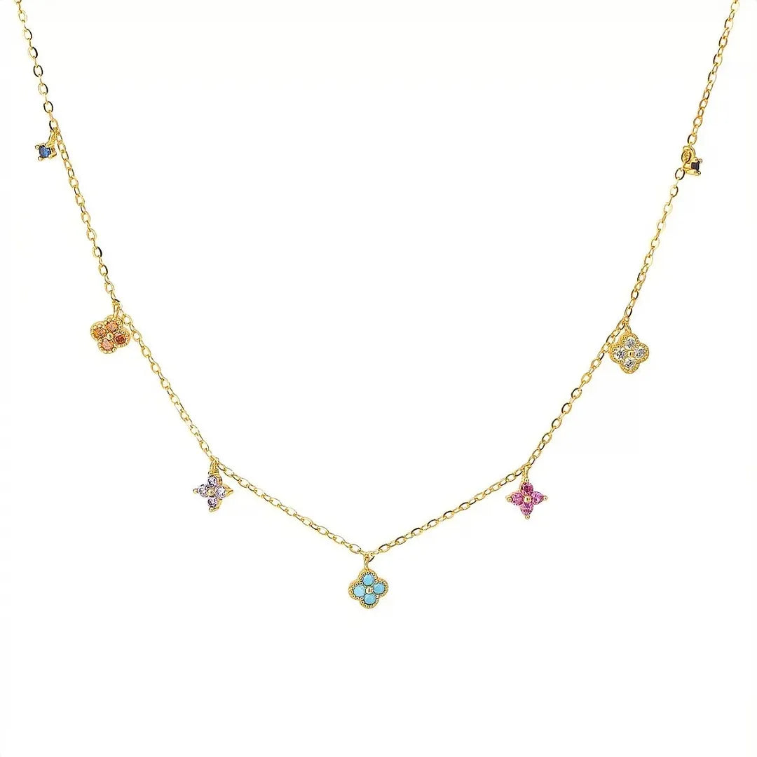 Clover Necklace Gold | Four Leaf Design in 925 Sterling Silver