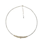 Freshwater Pearl Necklace with a 925 Sterling Silver Bead Strand