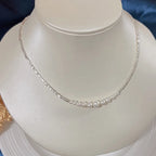 Freshwater Pearl Necklace with a 925 Sterling Silver Bead Strand