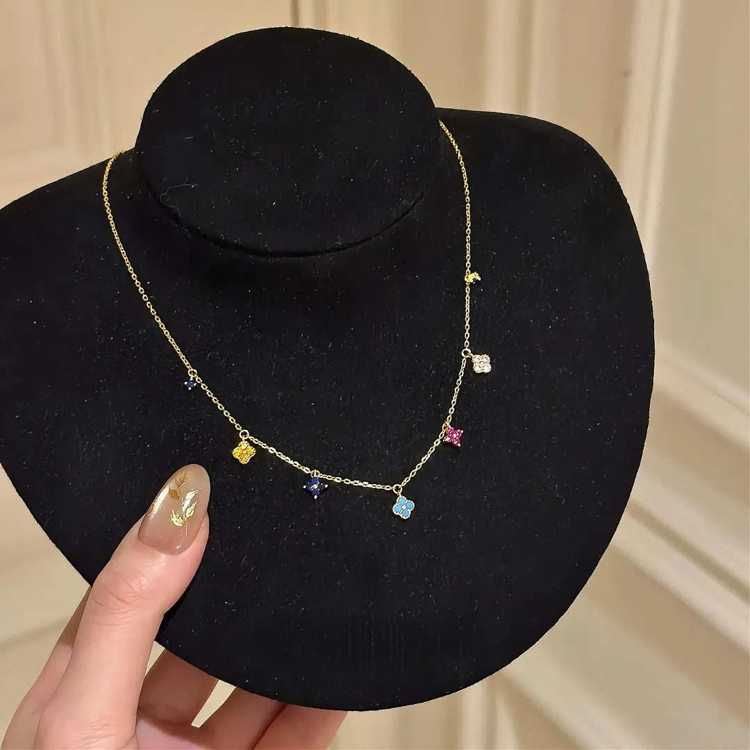 Clover Necklace Gold | Four Leaf Design in 925 Sterling Silver