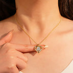 Moissanite Heart Pendant 925 Sterling Silver Necklace With 3 Carat Center Stone Held in a Heart Frame