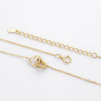 Double Heart Necklace 925 Sterling Silver Interlocking Heart Charm with Cubic Zirconia