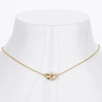 Double Heart Necklace 925 Sterling Silver Interlocking Heart Charm with Cubic Zirconia