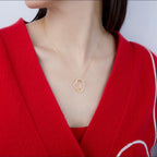 Double Heart Necklace 925 Sterling Silver Cubic Zirconia Pendant with Small Heart Detail