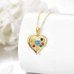 Gold Heart Necklace, Forever Love | 925 Sterling Silver with Cubic Zirconia