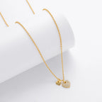 Heart Charm Necklace 925 Sterling Silver Double Heart Pendant with Cubic Zirconia