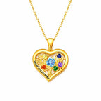 Gold Heart Necklace, Forever Love | 925 Sterling Silver with Cubic Zirconia