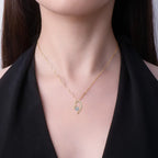 Moissanite Heart Necklace 925 Sterling Silver Asymmetrical Open Heart Design With 1 Carat Center Stone