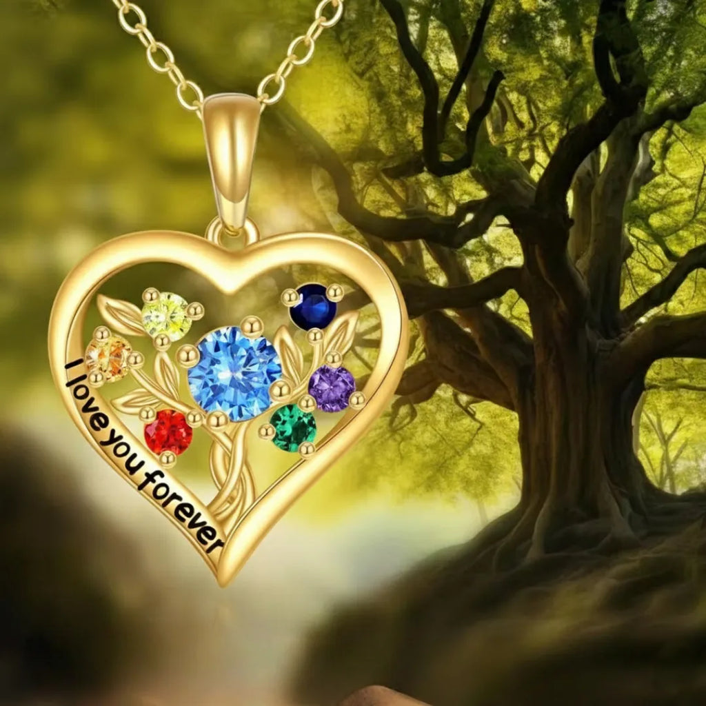Gold Heart Necklace, Forever Love | 925 Sterling Silver with Cubic Zirconia