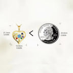 Gold Heart Necklace, Forever Love | 925 Sterling Silver with Cubic Zirconia
