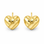 Heart Stud Earrings 925 Sterling Silver Baseball Stitch Design