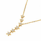 Star Necklace 925 Sterling Silver Moissanite Six Star Drop Design