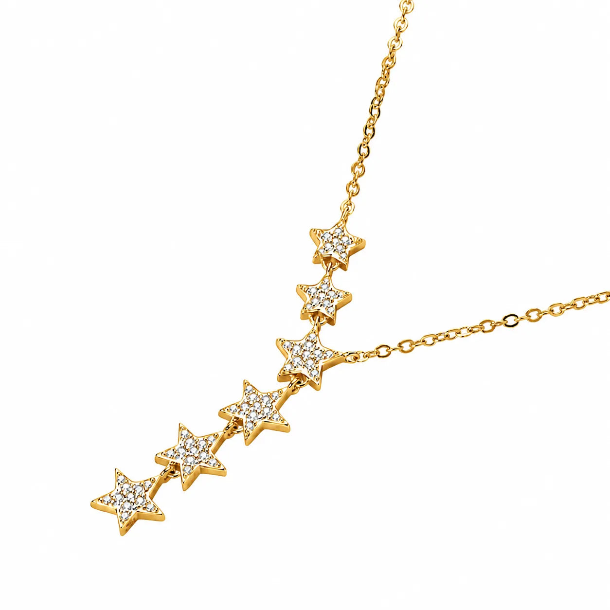 Star Necklace 925 Sterling Silver Moissanite Six Star Drop Design