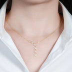 Star Necklace 925 Sterling Silver Moissanite Six Star Drop Design