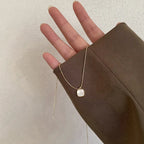 Mother of Pearl Necklace 925 Sterling Silver Rounded Square Pendant