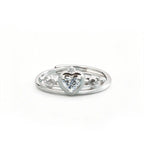 Heart Cut Moissanite Ring 925 Sterling Silver Crown Setting