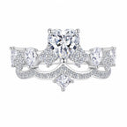 Heart Cut Moissanite Ring 925 Sterling Silver With Crown Setting