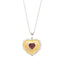 Heart Pendant Necklace 925 Sterling Silver 18K Gold Plated Textured Heart with Center Stone