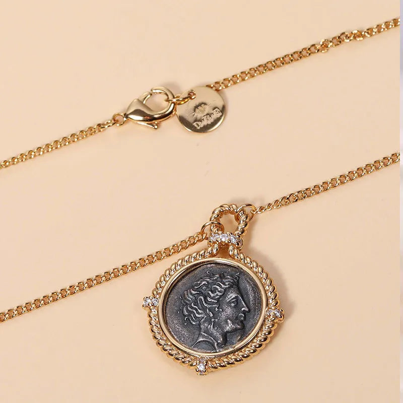 925 Sterling Silver Hera Coin Pendant Necklace